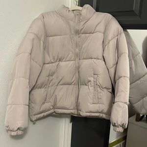Cream colored puffer jacket